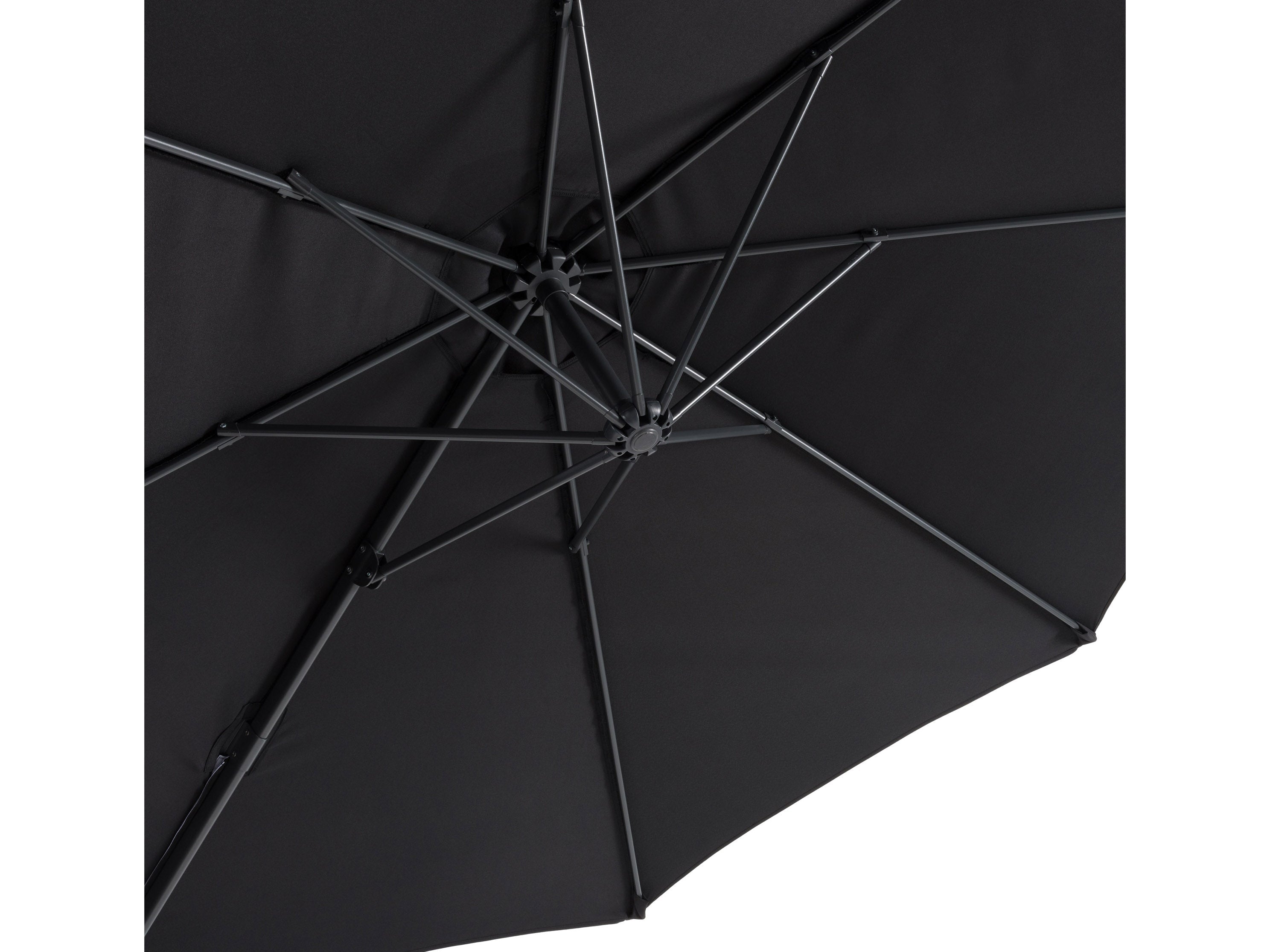 9.5ft Offset Patio Umbrella with 360 Degree Rotation - Durable Outdoor Cantilever Umbrella in Black for Poolside, Garden, and Backyard Relaxation