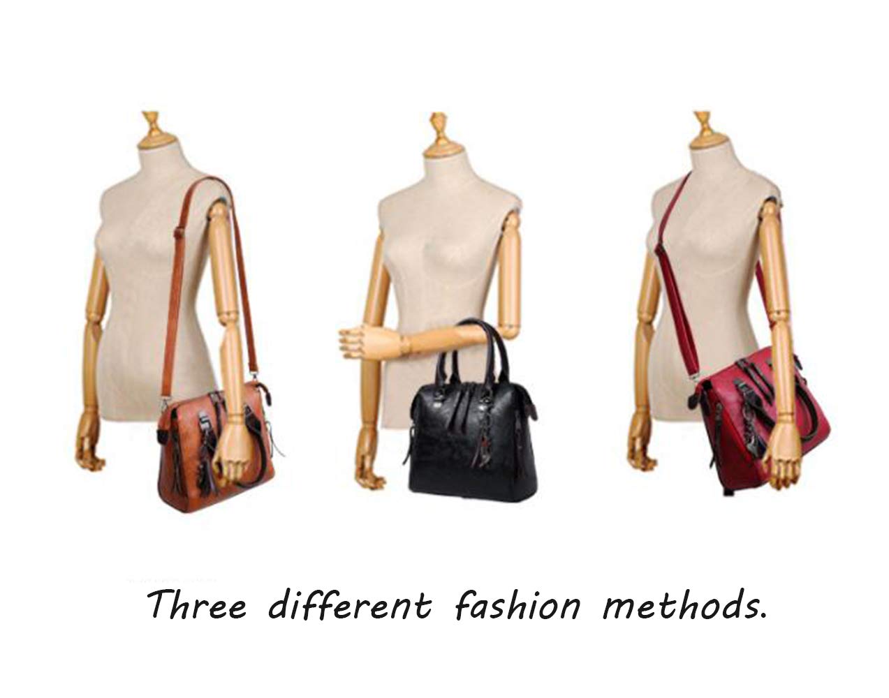 Women's PU Leather Tote Bag - Crossbody Shoulder Purse with Tassel for Work & Travel