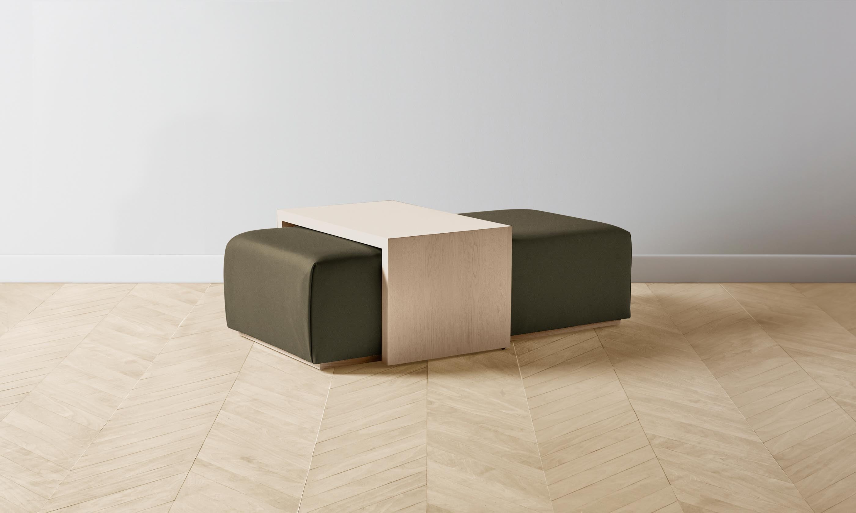 Bowery Ottoman - Pebbled Leather Truffle Brown Storage Footrest - Perfect for Living Room, Bedroom & Office