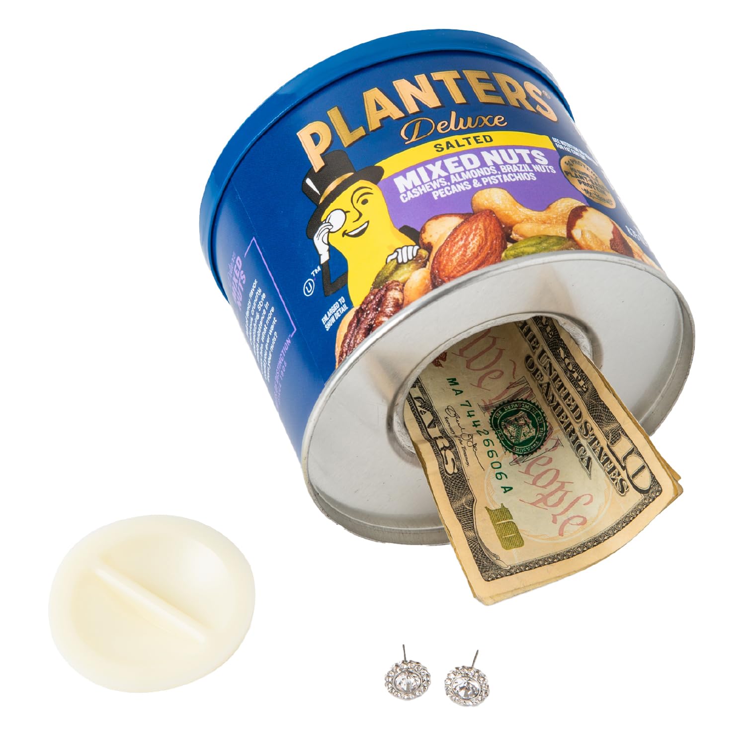 Mr. Peanuts Fake Can Diversion Safe by BigMouth Inc - Medium Size Hidden Money Stash with Secret Compartment - Discreet Book Safe Alternative - Perfect for Home Security, Office Storage & Fun Gag Gifts