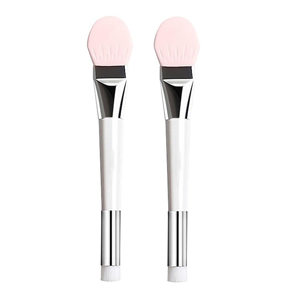 4-Piece Silicone Makeup Brush Set for Face Mask Application - Soft Pore Refining Beauty Tool with White Handle - Perfect for Facial Mud Masks, Clay Masks & Skincare Routines