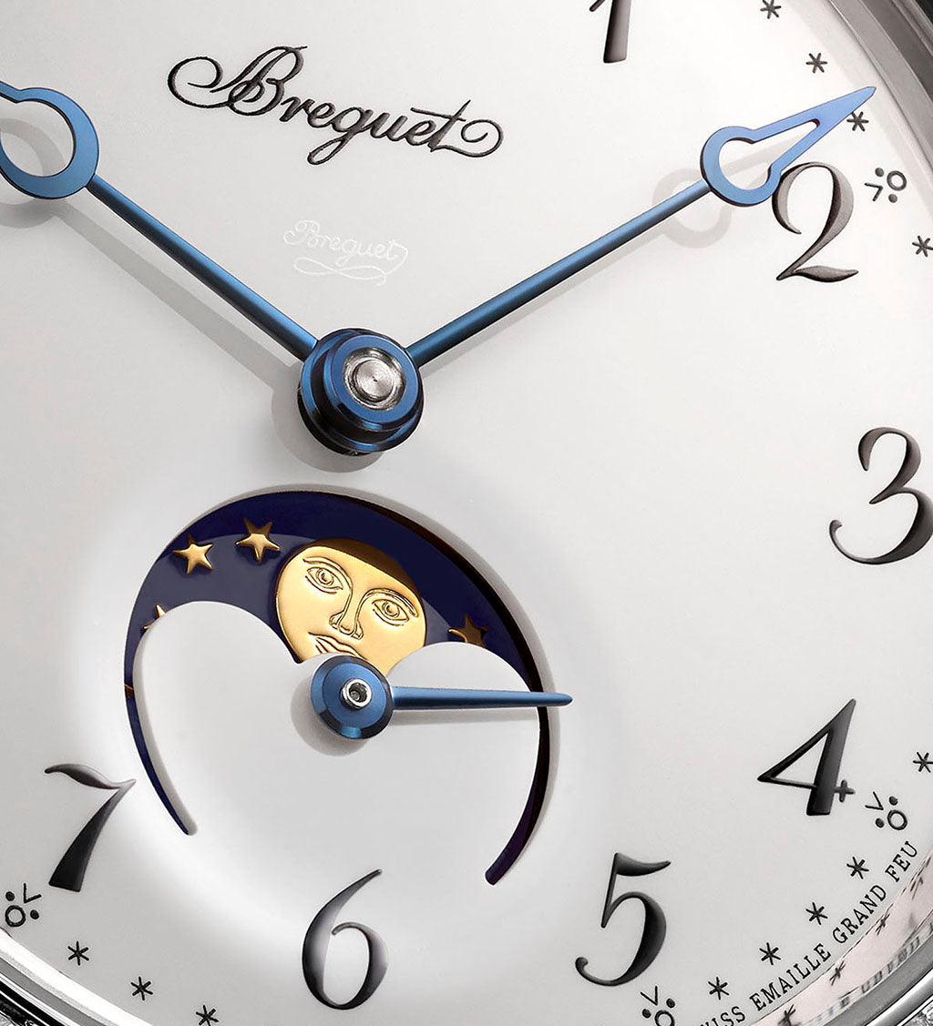 Breguet Classique Moon Phase 18K White Gold Diamond Ladies Watch - Luxury Women's Timepiece for Formal Events & Special Occasions