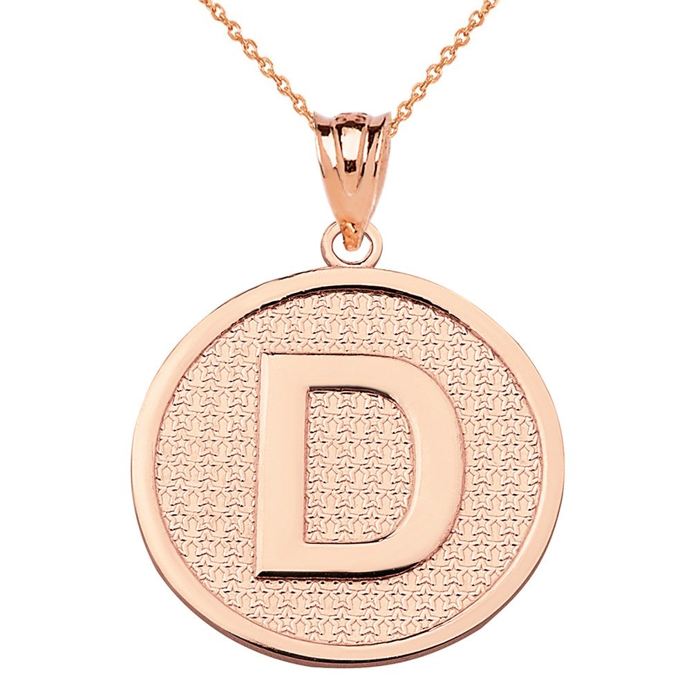 10K Rose Gold Initial Letter D Pendant Necklace for Women - Personalized Monogram Jewelry Gift for Birthday, Anniversary & Valentine's Day