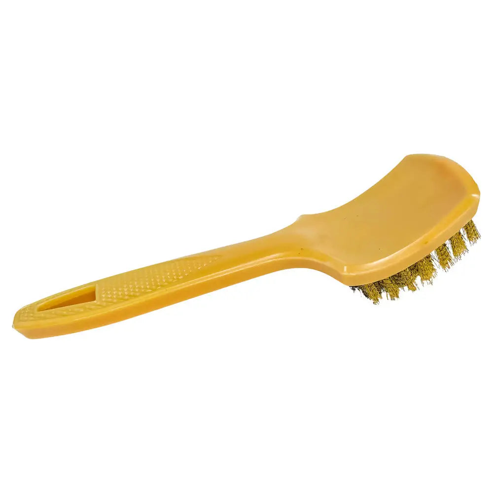 Premium AA Brass Cleaning Brush with Ergonomic Nylon Handle - Heavy Duty Metal Polish Tool for Jewelry, Instruments & Home Decor Maintenance (1-Pack) - Perfect for DIY Crafts, Antique Restoration & Musical Instrument Care