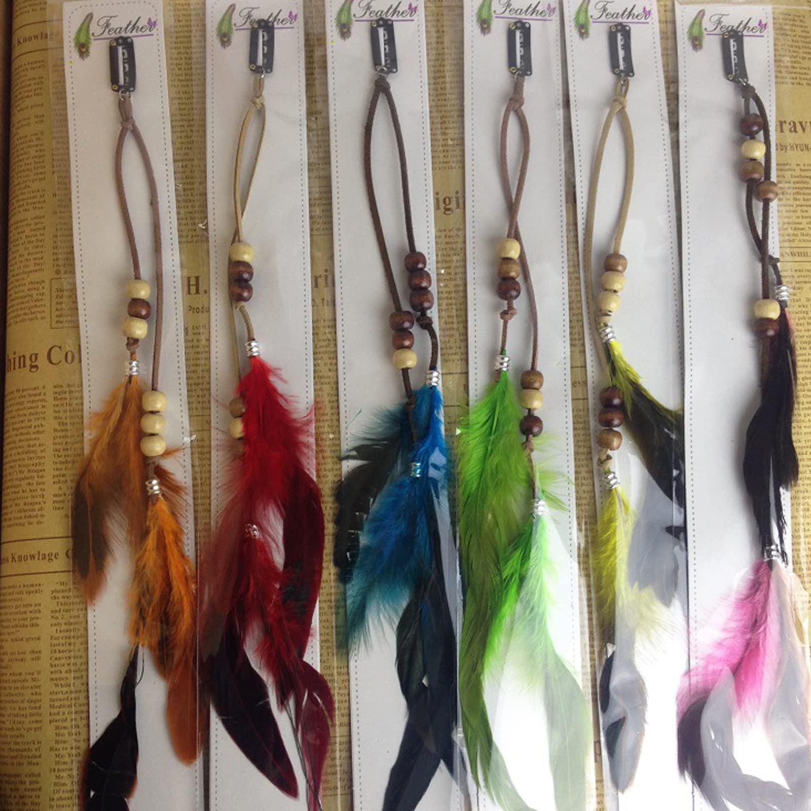 6 Pcs Feather Hair Clips for Women - Boho Indian Hippie Headpiece with Tassels, Hairpins & Barrettes for Cosplay, Birthday Party & Festival Accessories | Perfect for Weddings, Music Festivals & Bohemian Styling