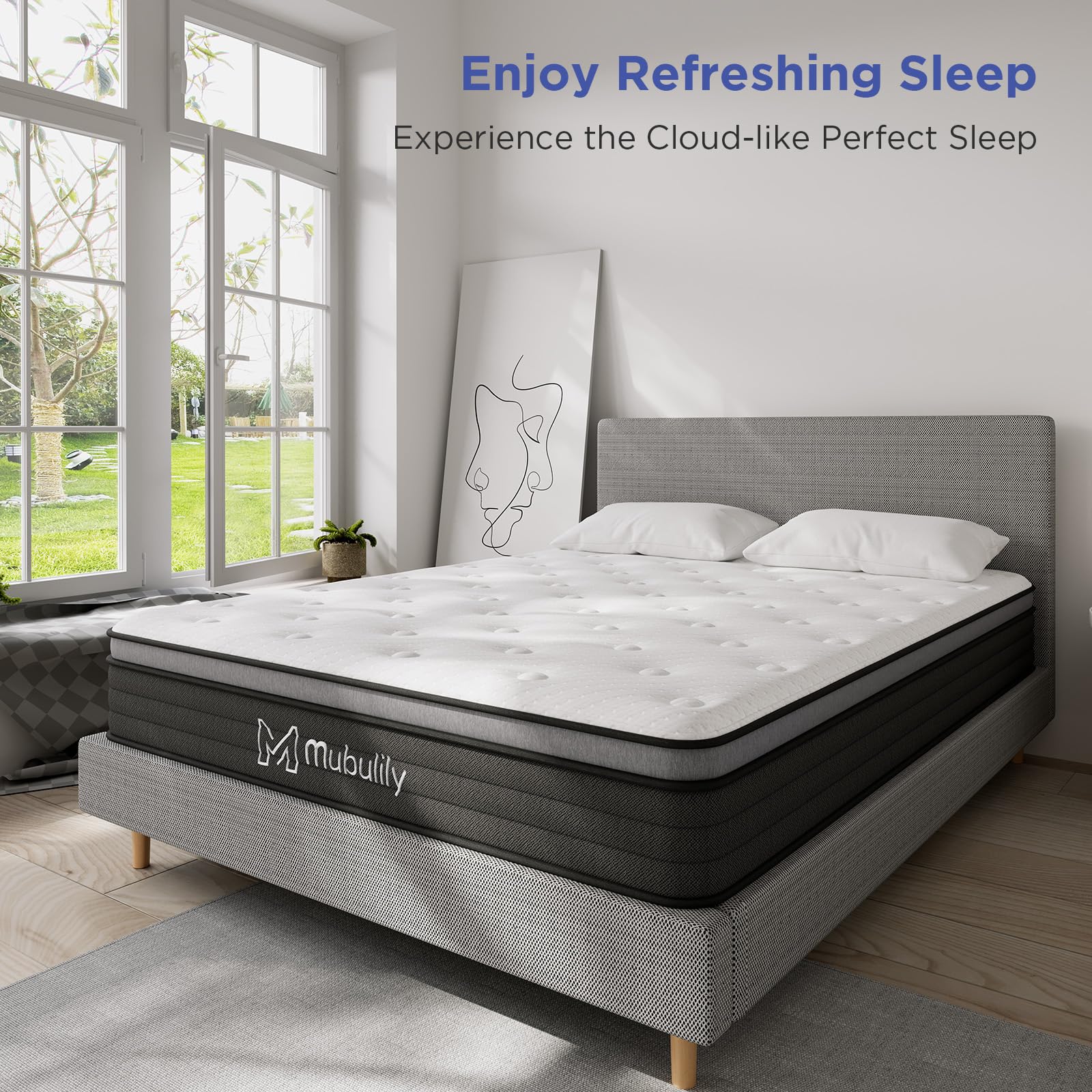 10 Inch Hybrid Queen Mattress in a Box - Gel Memory Foam & Pocket Coils for Pressure Relief & Back Pain - CertiPUR-US Certified - Perfect for Bedrooms, Guest Rooms & Dormitories