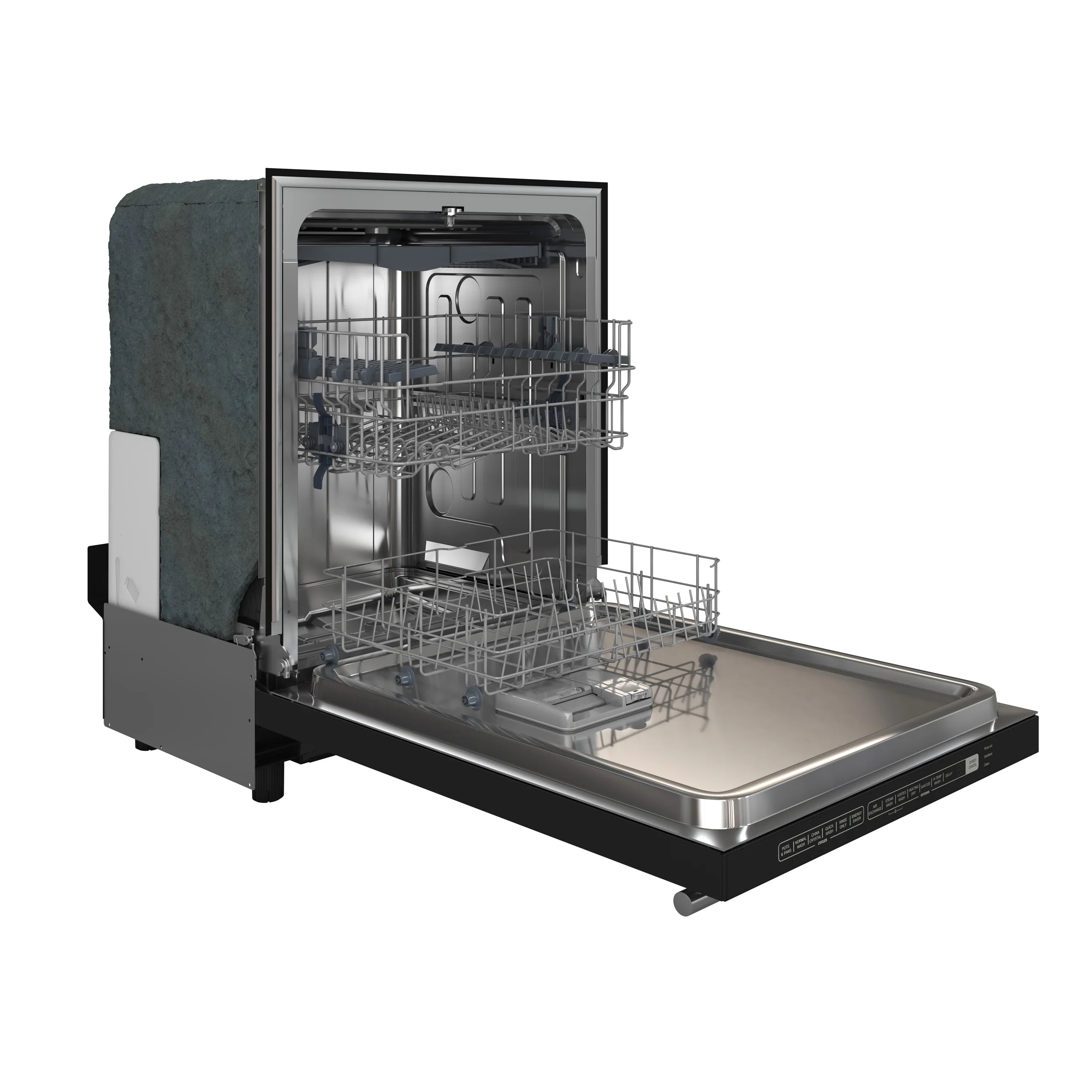 Forno Espresso 24 Inch Built-In Dishwasher in Black with Antique Brass Finish - Model FDWBI8067 24BLK | Perfect for Modern Kitchens, Small Spaces & Open-Concept Homes