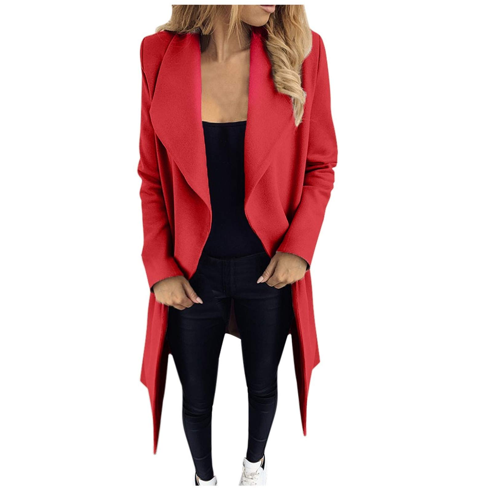 Women's Long Sleeve Open Front Cardigan - Soft Wool Blend Winter Coat with Faux Fur Trim | Warm Loose Fit Hooded Jacket for Casual Outings, Office Wear & Cold Weather Fashion