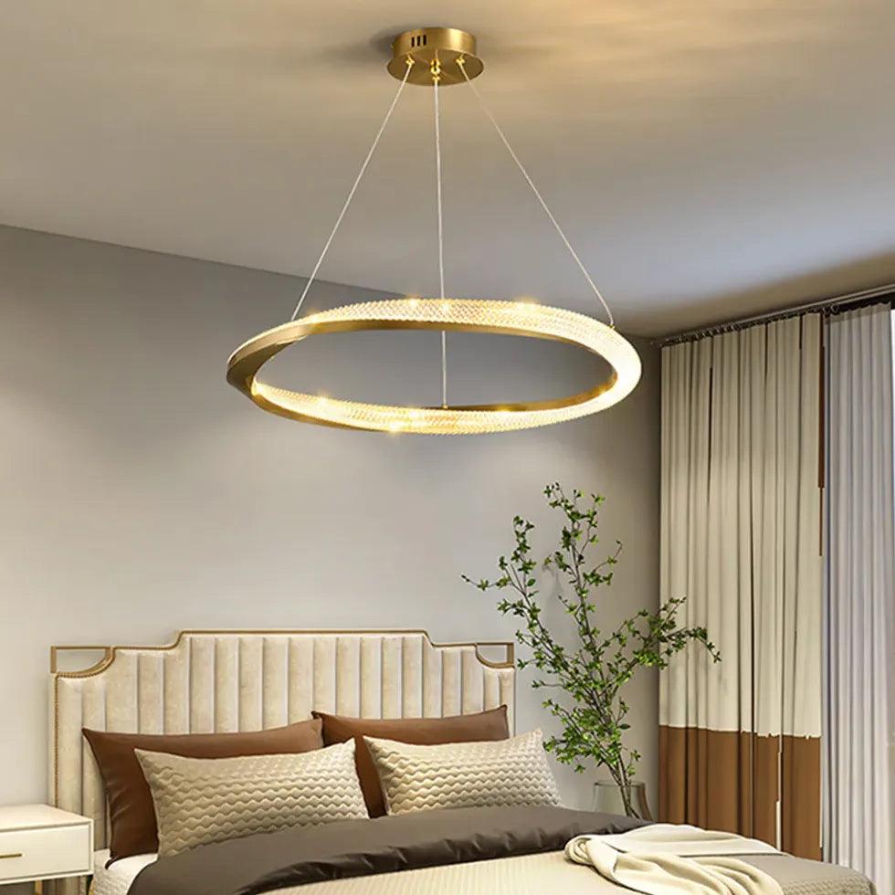 Modern Round LED Pendant Light - Elegant Luxury Ceiling Lighting Fixture for Dining Room, Kitchen Island, Living Room & Bedroom