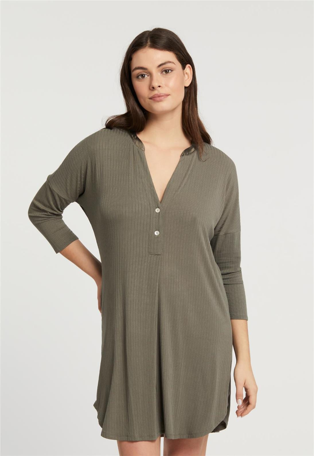 Comfortable Dolman 3/4 Sleeve Nightshirt for Women - Soft Sleepwear & Lounge Wear - Perfect for Relaxing at Home or Bedtime