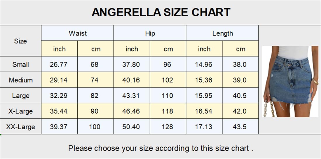 Angerella Women's Denim Mini Cargo Skirt - Mid Rise Button Up Bodycon Jean Skirt | Y2K Trendy Summer Casual Skirt for Streetwear, Clubbing & Daily Outfits