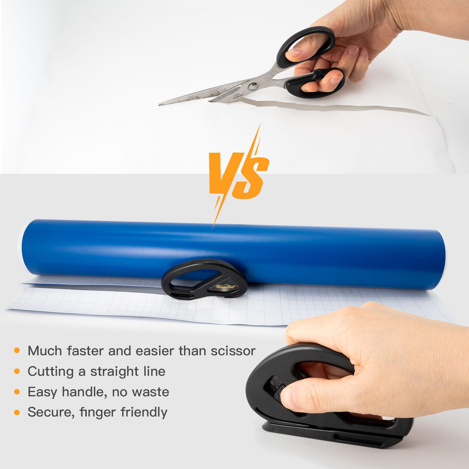 2 Pack NEWISHTOOL Gift Wrap Cutter - Safe Sliding Paper Cutter with Concealed Blade for Christmas & Holiday Wrapping - Easy Cut Present Wrapping Tool (Perfect for Gift Wrapping, DIY Crafts, and Office Use)