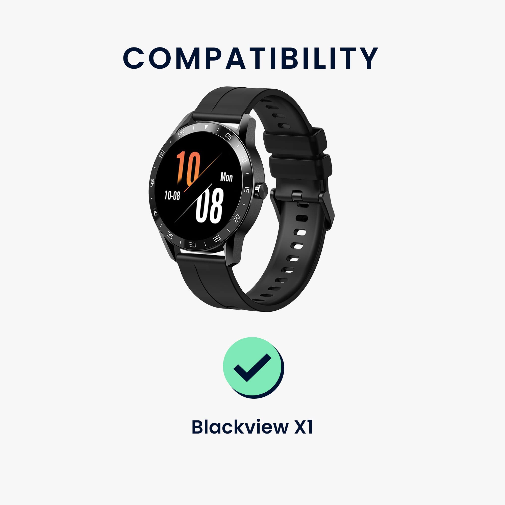 kwmobile USB Charger Cable for Blackview X1/X2 Smartwatch - Fast Charging Cord Compatible with Blackview Smart Watches (Model B00101) - Perfect for Home, Office & Travel Use - Black