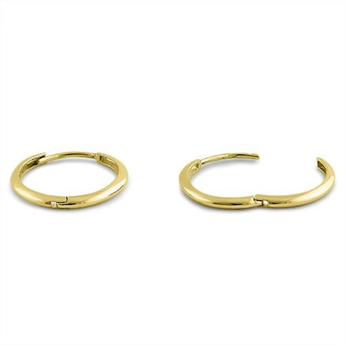 14K Yellow Gold 1.5mm x 18mm Plain Hoop Earrings for Women - Classic Minimalist Everyday Jewelry - Perfect for Work, Date Night & Special Occasions