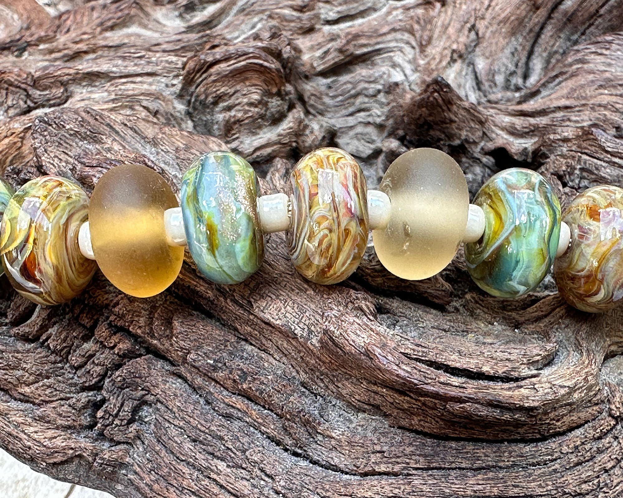 19pcs Green Topaz Swirl Glass Lampwork Beads for Jewelry Making - DIY Necklace, Bracelet, Earrings Craft Supplies - Perfect for Beading, Wire Wrapping & Gift Making Projects