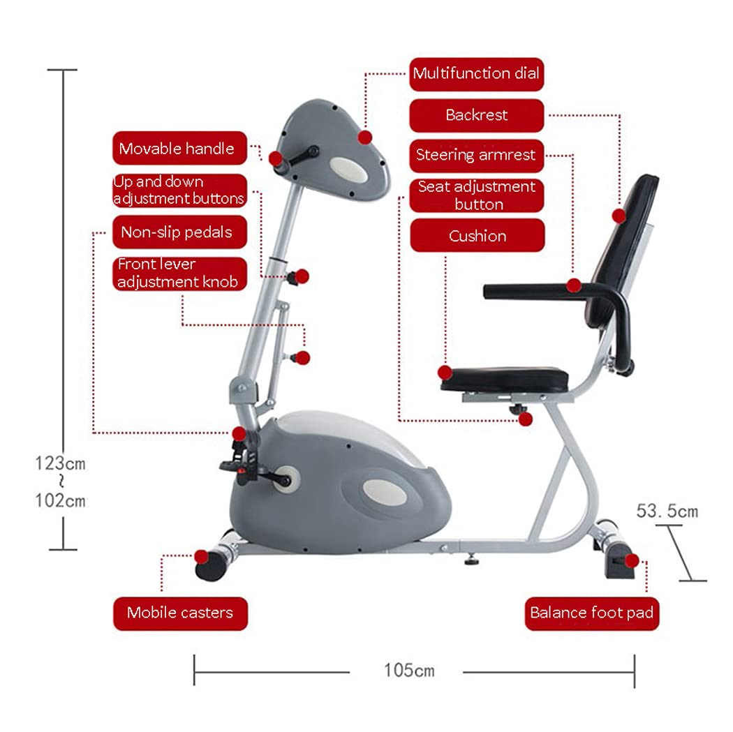 Recumbent Exercise Bike with Arm Exerciser - Motorized Adjustable Pedal for Rehabilitation & Home Workout - Adjustable Seat for Seniors & Physical Therapy - Perfect for Indoor Cardio Training & Recovery Exercises