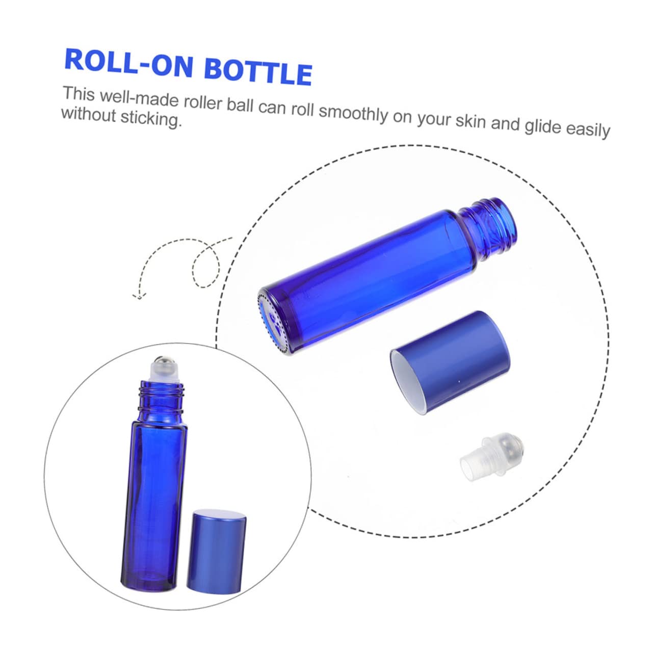 24pcs 10ml Empty Glass Essential Oil Roller Bottles - Refillable Perfume & Aromatherapy Roll-On Travel Bottles for DIY, Gifts & On-The-Go Use
