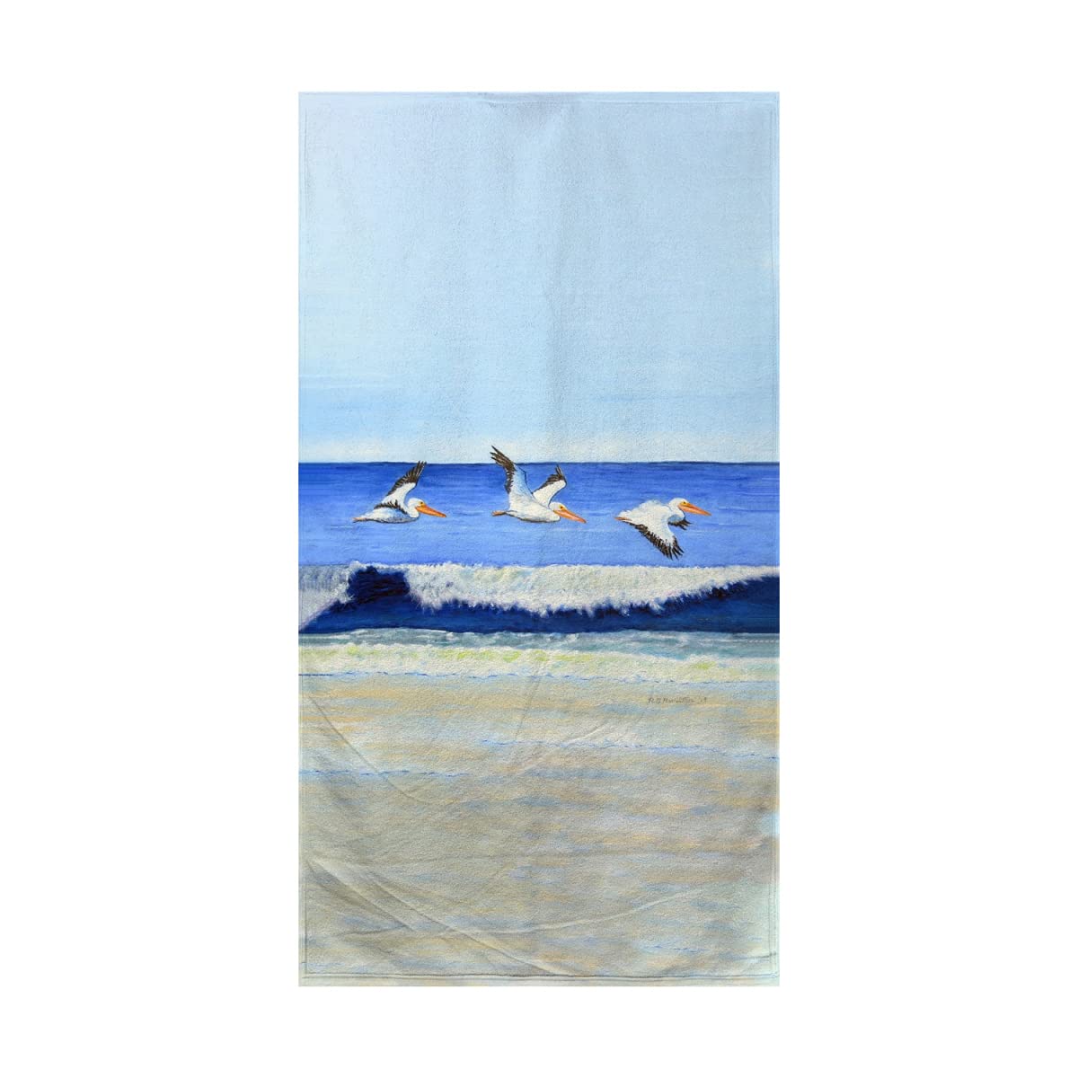 Betsy Drake Skimming The Surf Beach Towel - Large, Soft & Absorbent - Perfect for Beach, Pool & Outdoor Adventures