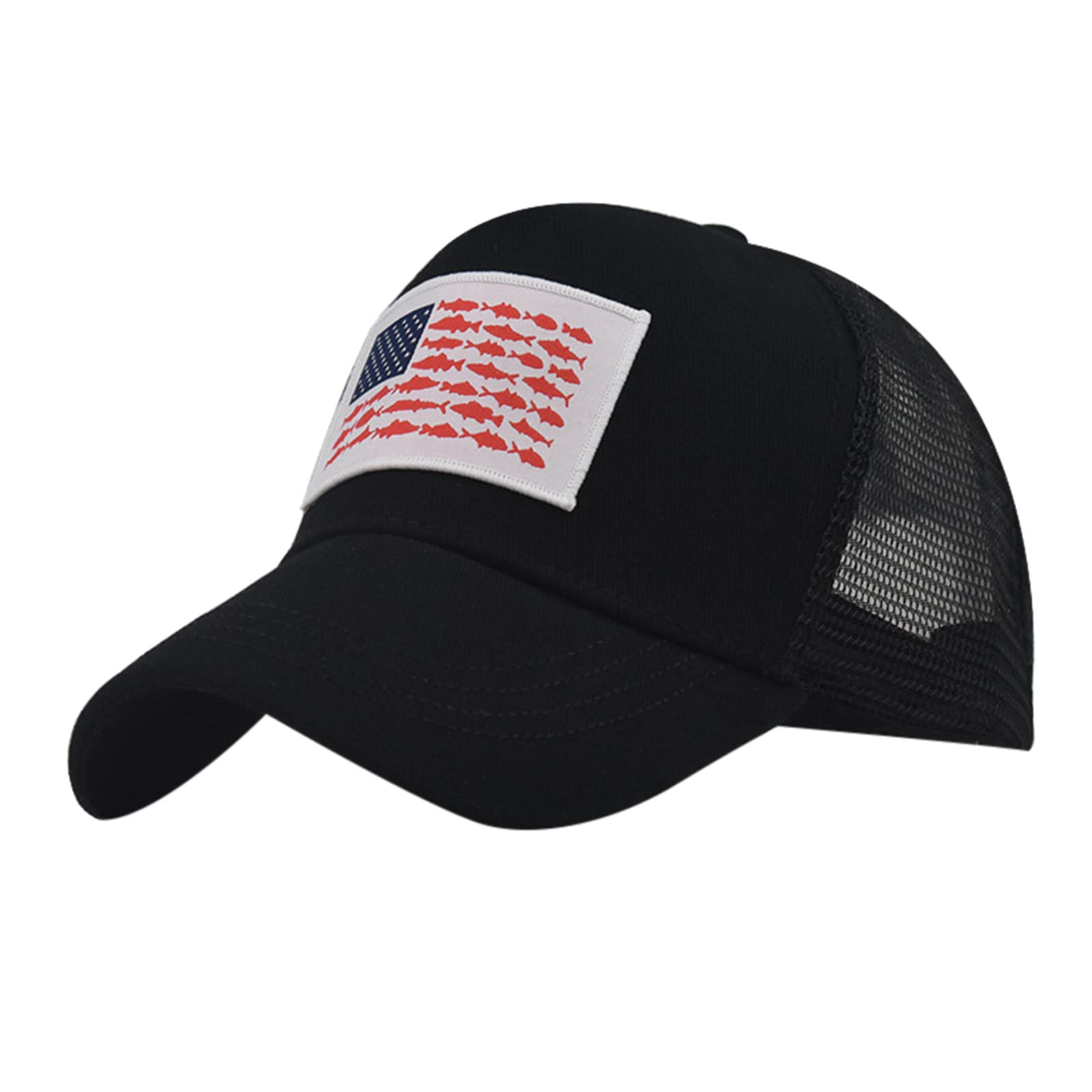 Vintage American Flag Baseball Caps for Men - Adjustable Dad Hats with Breathable Mesh, Graphic Trucker Hats for Outdoor, Fishing & Casual Wear