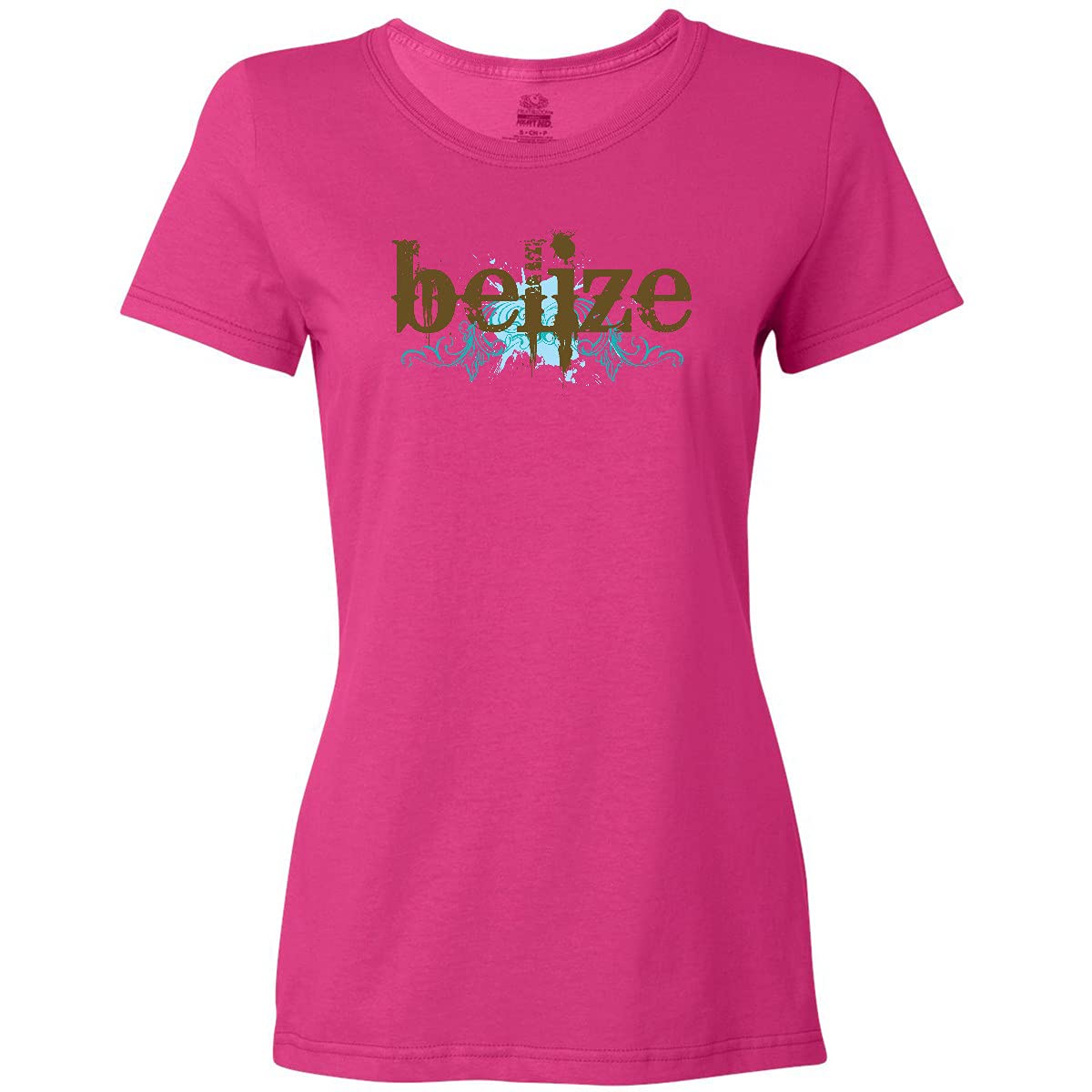 Inktastic Belize Country Grunge Women's T-Shirt - Vintage Style Graphic Tee for Casual Wear & Travel Outfits