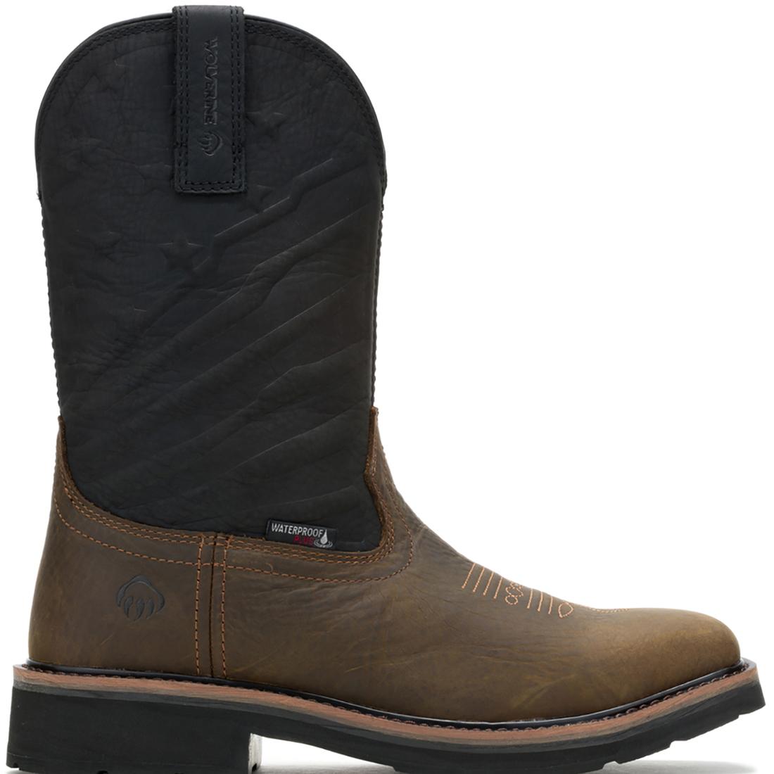 Rancher Flag LX Steel Toe Pull-On Wellington Work Boots for Men - Black Safety Shoes for Construction, Farming & Outdoor Work