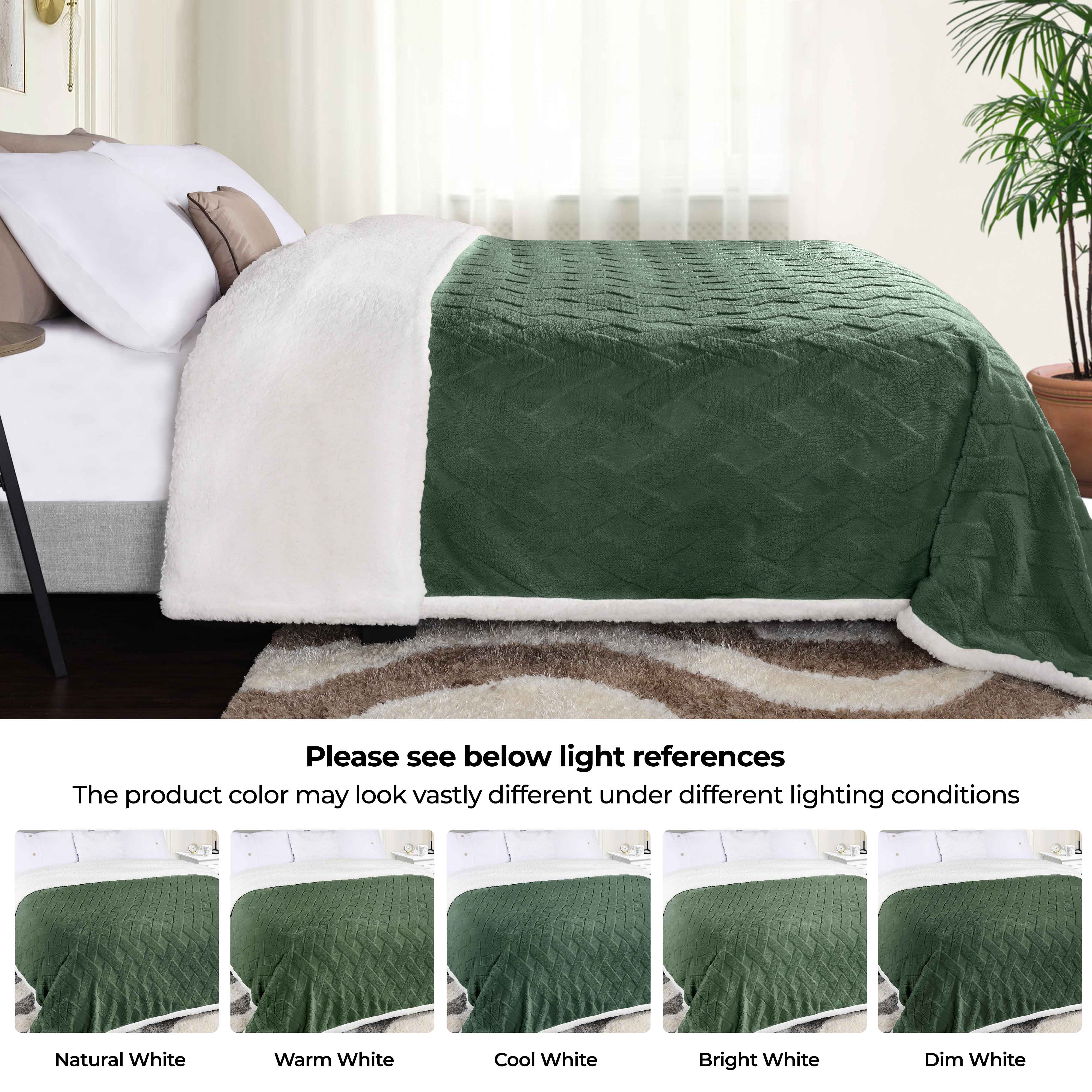 Nuuk Reversible Jacquard Lattice Plush Sherpa Fleece Blanket - Ultra Soft & Warm Winter Throw for Couch, Bed & Travel - Cozy Home Decor Gift for Christmas & Cold Weather