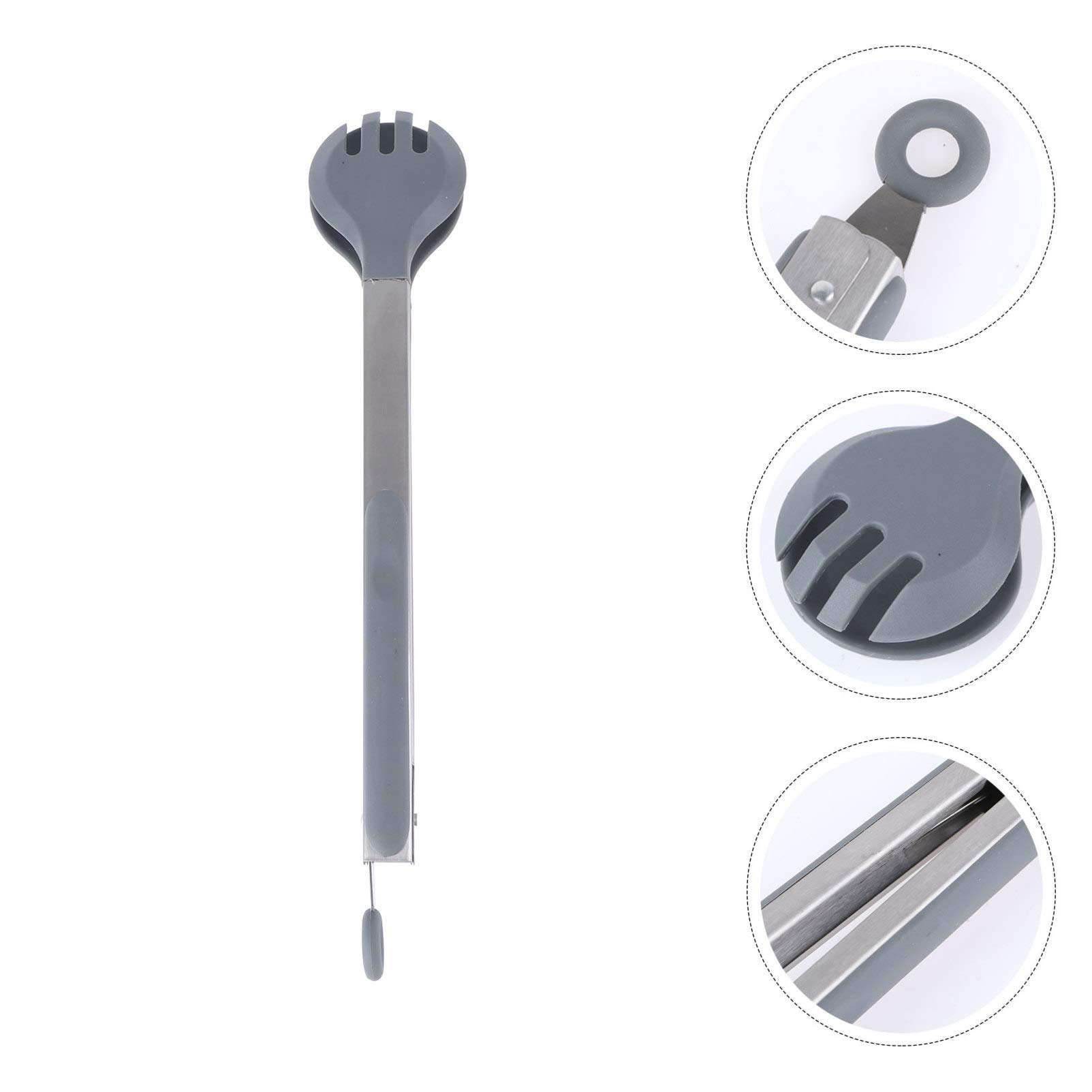 DOITOOL Stainless Steel Grill Tongs - 12 Inch Anti-Slip BBQ Tongs for Cooking, Serving Steak, Meat, Vegetables - Heavy Duty Food Tongs for Grilling, Camping, Picnics & Outdoor Barbecue Parties