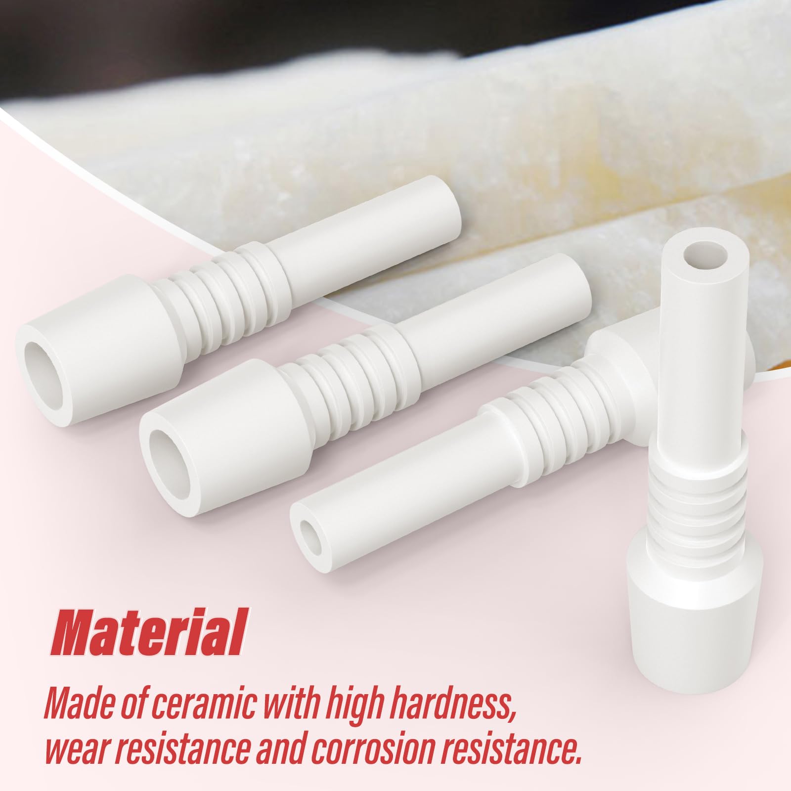 10mm 4pcs Sand Blaster Replacement Ceramic Nozzles - High Pressure White Ceramic Rust Removal Sandblast Nozzle for Sandblasting Machines - Perfect for Metal Cleaning, Surface Preparation & Paint Removal