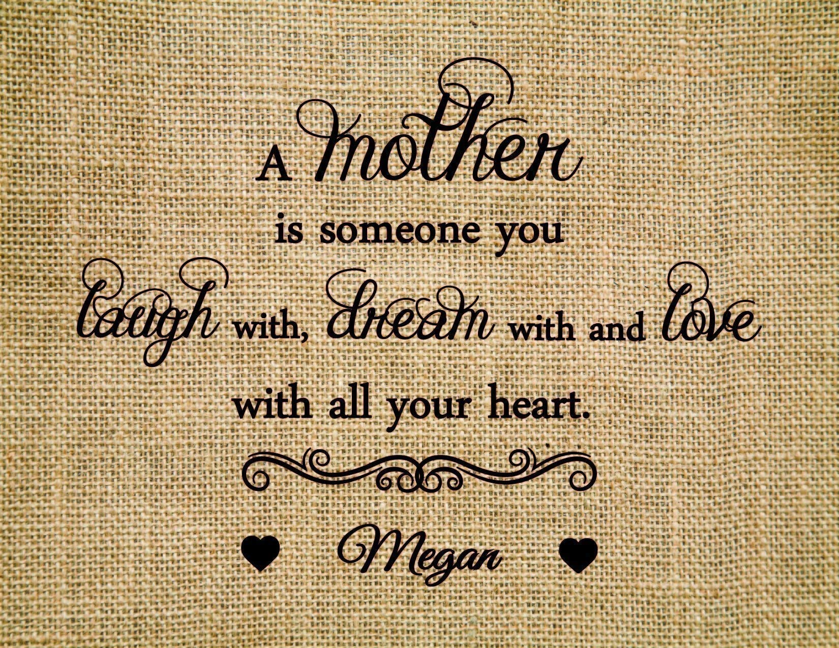 Personalized Burlap Print Gift for Mom, Grandma, Daughter, Son & Kids - Perfect for Mother's Day, Birthday & Special Occasions - Home Decor Keepsake (Frame Not Included)
