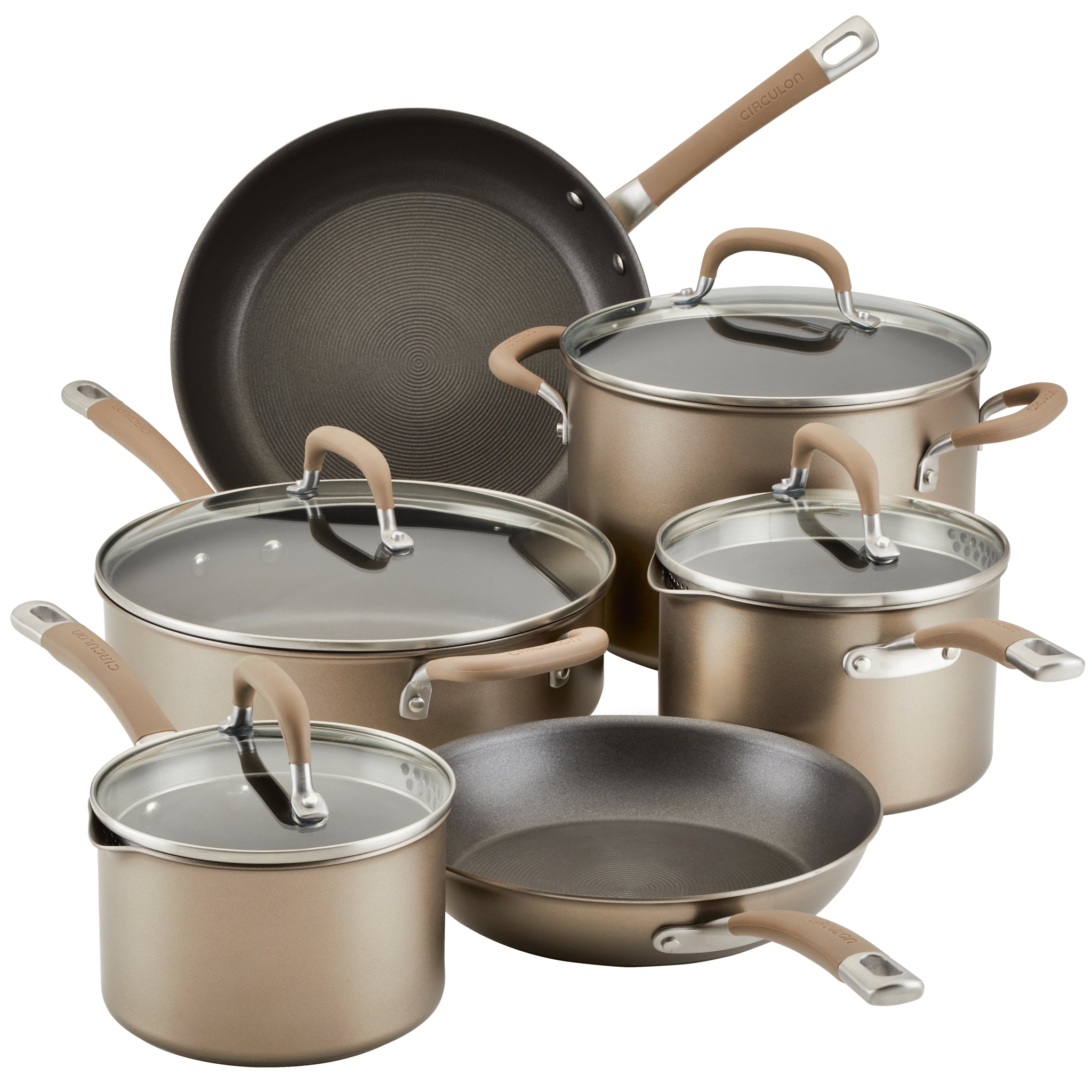 10-Piece Nonstick Cookware Set - Premium PFOA-Free Pots and Pans for Induction, Gas & Electric Stoves - Perfect for Frying, Boiling & Sauteing in Modern Kitchens