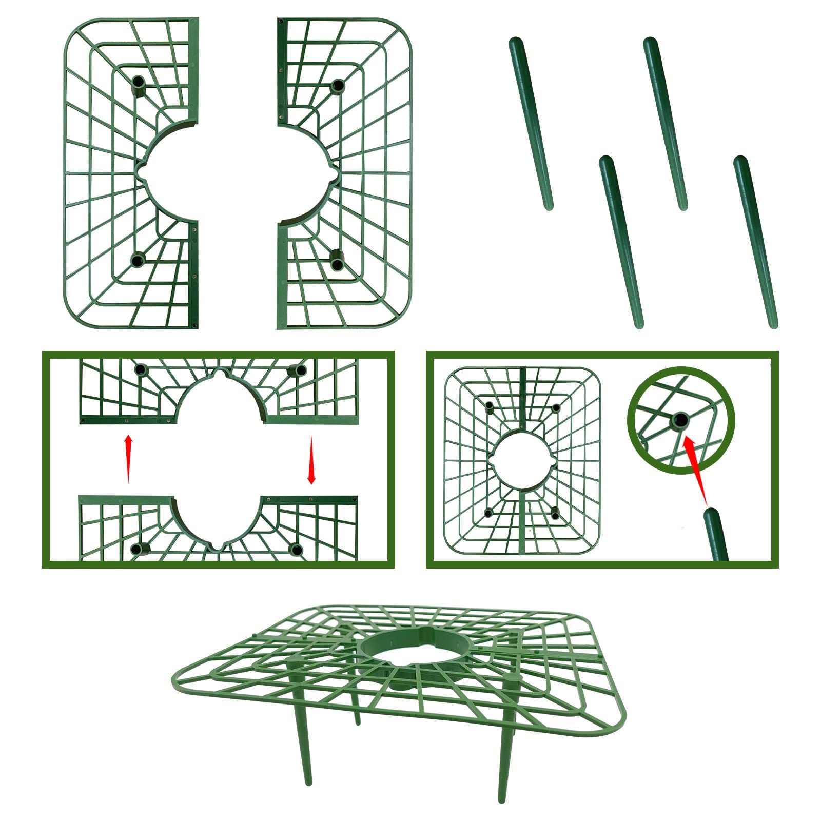 Yiser 3-Piece Multicolor Strawberry Plant Support Frame - 5x5 Tray for Climbing Fruits, Seed Disseminators & Pergola Stand | Perfect for Home Gardening, Vertical Planting & Backyard Fruit Cultivation