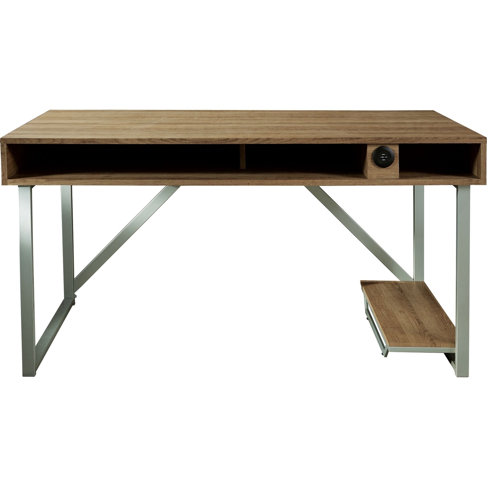 Barolli Modern Desk with Gunmetal Finish - Stylish Home Office Furniture for Work & Study | Perfect for Small Spaces & Minimalist Decor