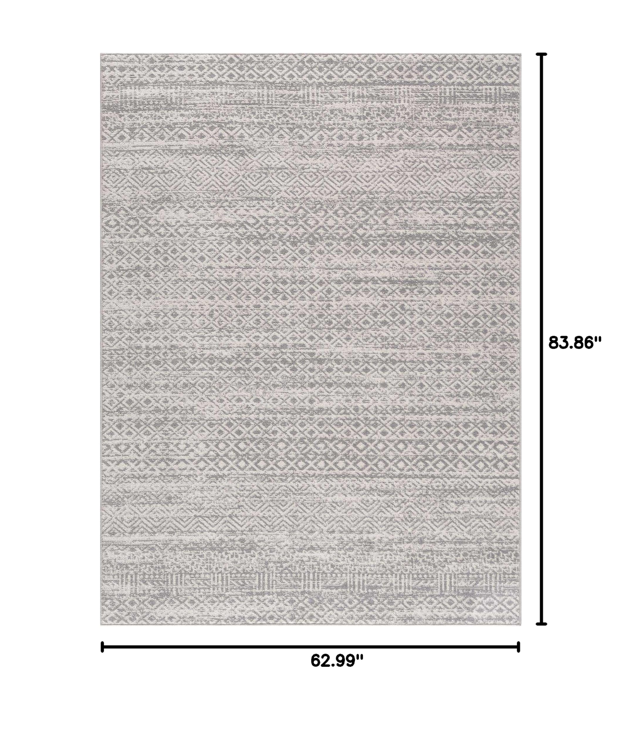 Hauteloom Gravelbourg Washable Area Rug - Gray 5'3