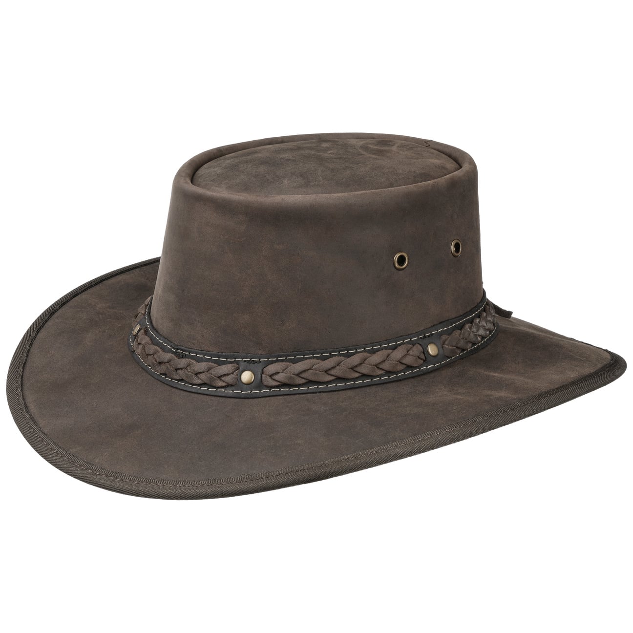 BARMAH Squashy Bronco Leather Hat for Men & Women – Western Style Cowboy Hat for Outdoor Rodeo, Horseback Riding & Country Fashion