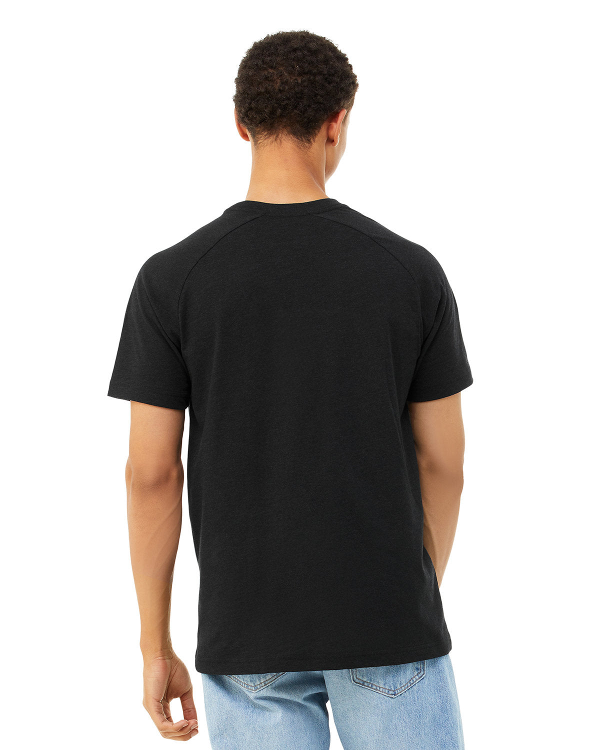 Bella + Canvas 3201 Men's Heather CVC Raglan T-Shirt - Soft Comfortable Crew Neck Short Sleeve Tee for Casual Wear, Gym & Everyday Use