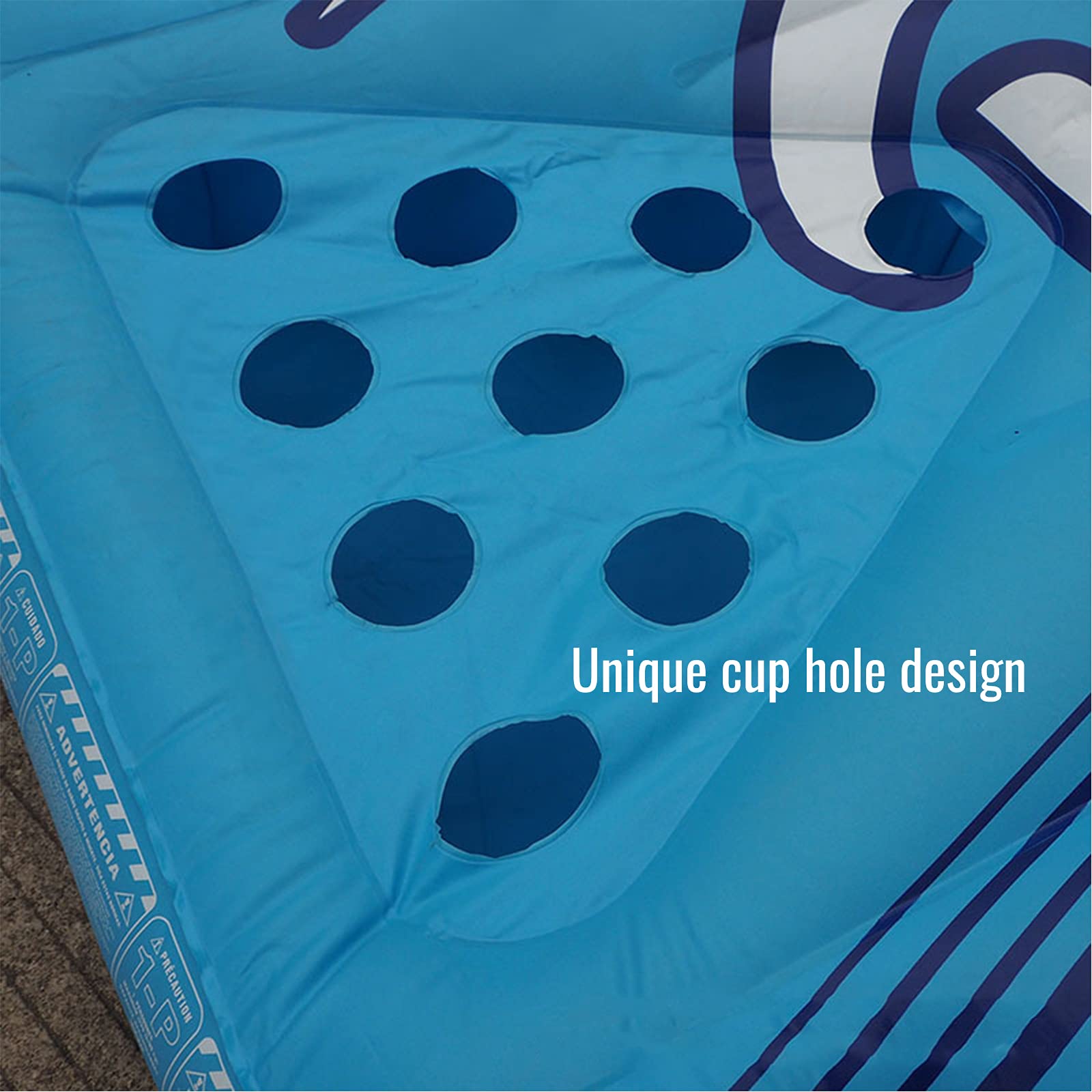 **Inflatable Beer Pong Pool with 28 Cup Holes - Summer Party Game for Backyard, Beach & Pool - Portable Air Mattress for Outdoor Fun & Drinking Games**
