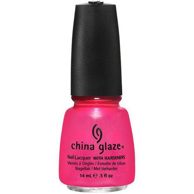 China Glaze Love's A Beach Nail Polish - 0.5 oz Bottle #80437 - Long Lasting Neon Pink Nail Lacquer for Summer, Beach Vacations & Pedicures