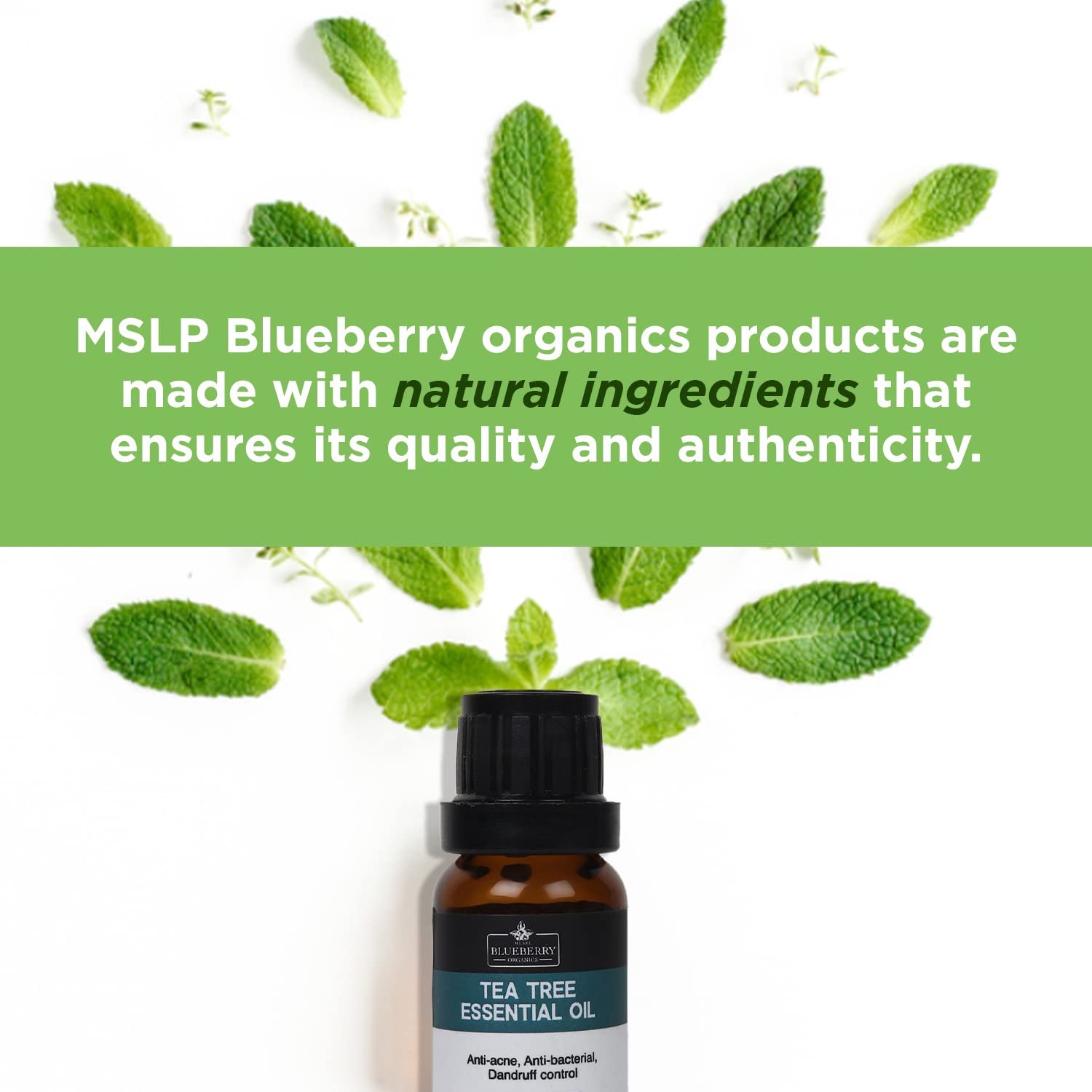 MLSPL Organic Tea Tree Essential Oil for Skin, Hair & Acne Treatment - 100% Pure Natural Aromatherapy Oil for Face Care, Scalp Health & Blemish Relief - 15ml Bottle - Perfect for DIY Beauty, Massage & Home Spa