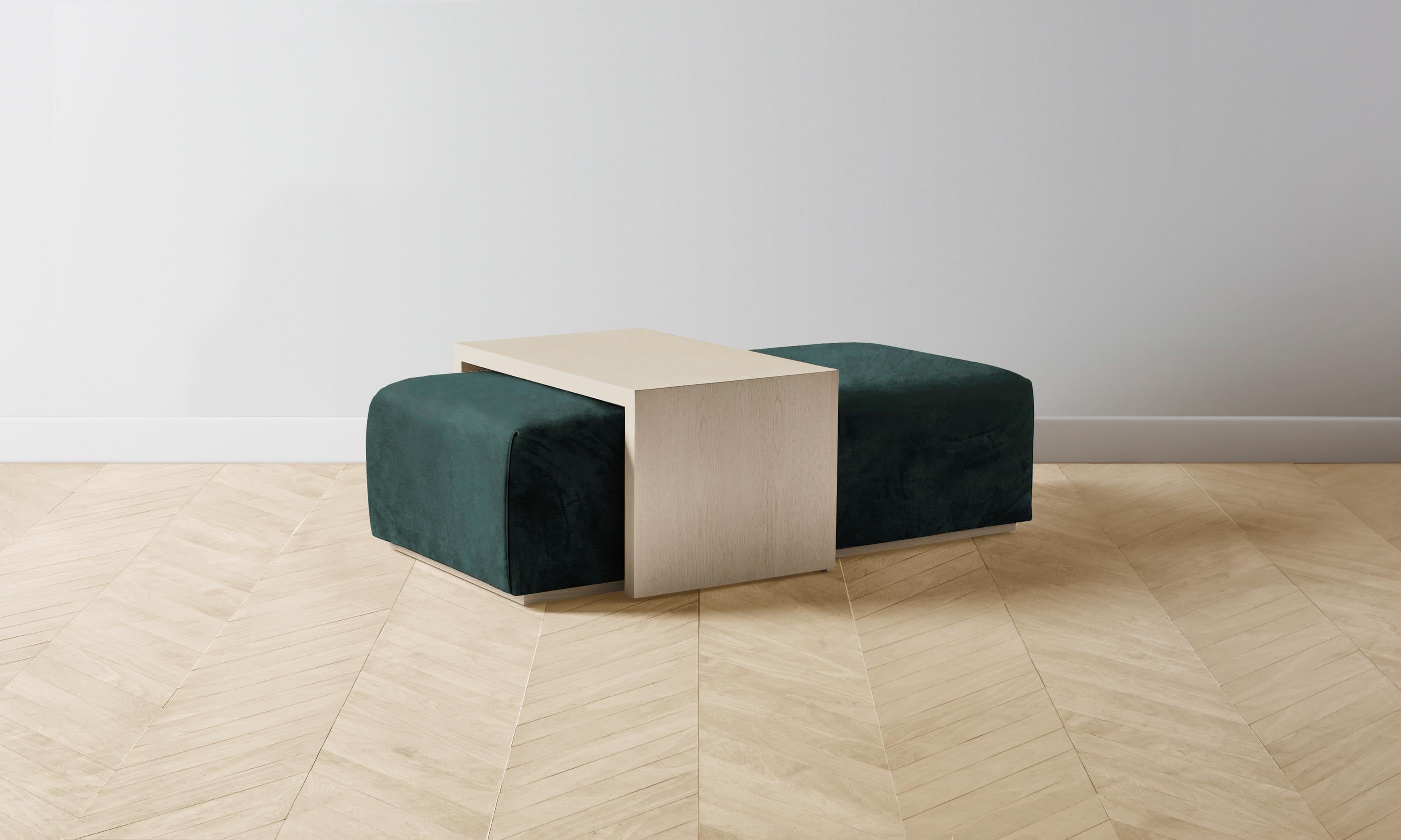 The Bowery Ottoman - Performance Velvet Emerald Green Storage Bench for Living Room, Bedroom & Entryway - Stylish & Durable Home Decor