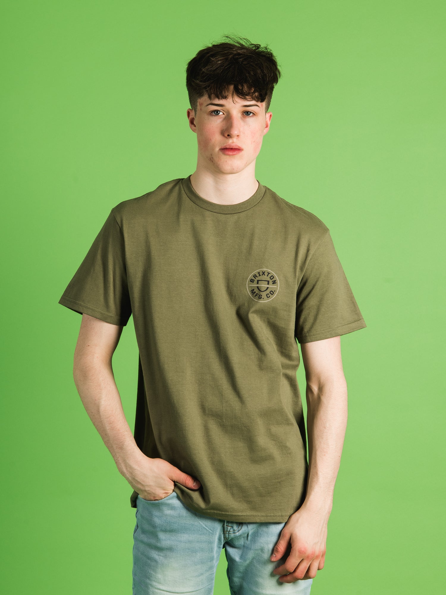 BRIXTON CREST II Men's Graphic T-Shirt - Soft Cotton Short Sleeve Tee for Casual Wear & Street Style Outfits