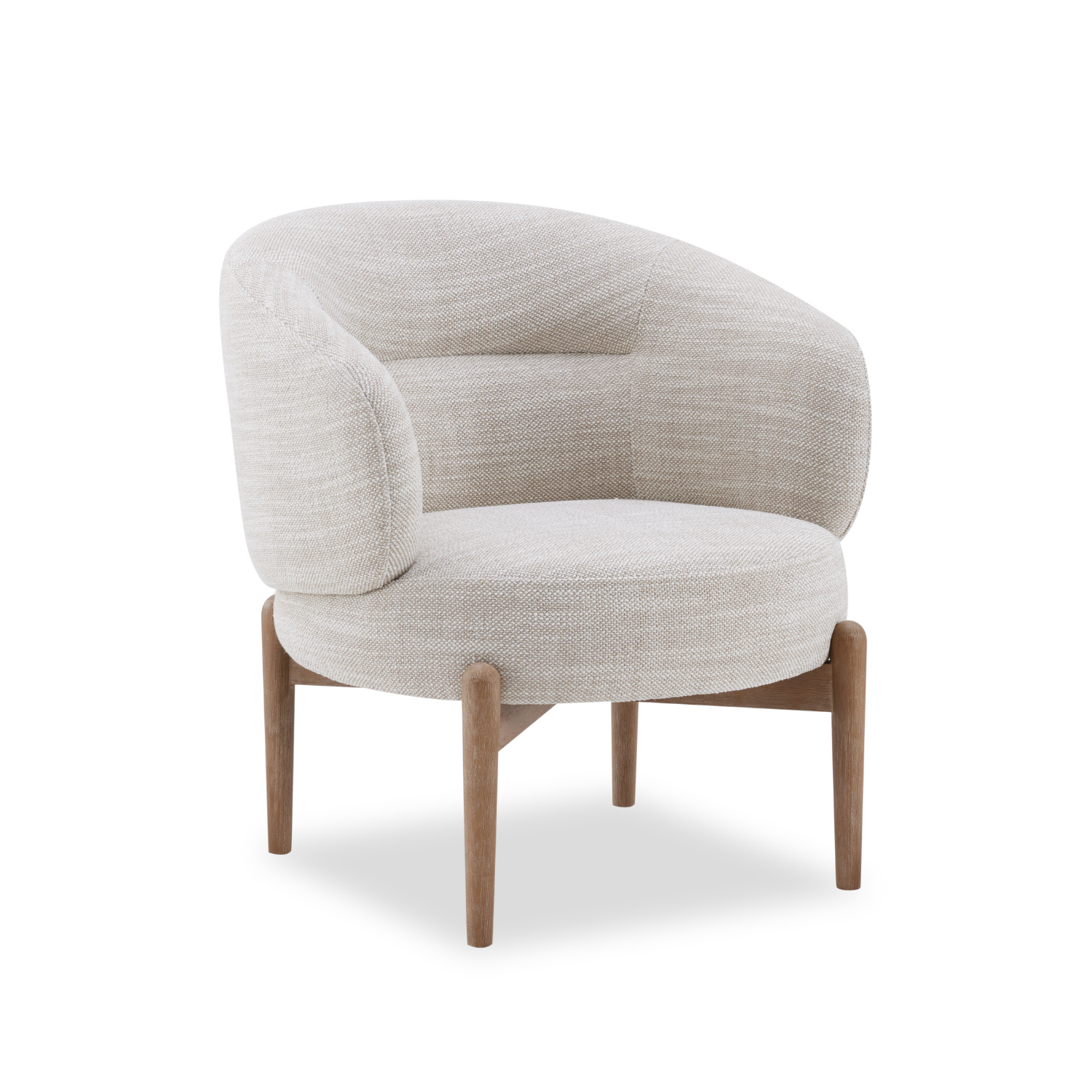 Bloor Accent Chair in Natural Link Fabric - Stylish Lounge Chair for Living Room, Bedroom & Office Decor