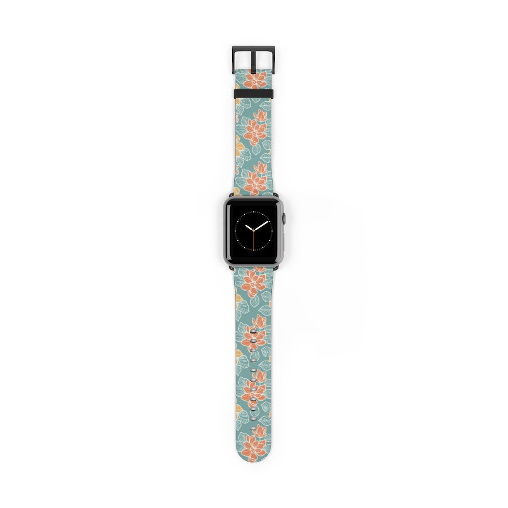 Vintage Garden Watch Band - Classic Floral Design for Apple Watch & Samsung Galaxy - Perfect for Outdoor Activities, Gardening & Casual Wear