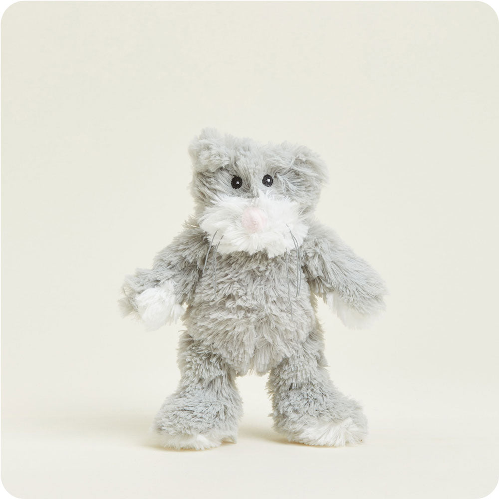 Warmies Junior Plush Cat Heating Pad - Microwaveable Warm Stuffed Animal for Kids & Adults - Perfect for Stress Relief, Anxiety, and Cold Weather Comfort