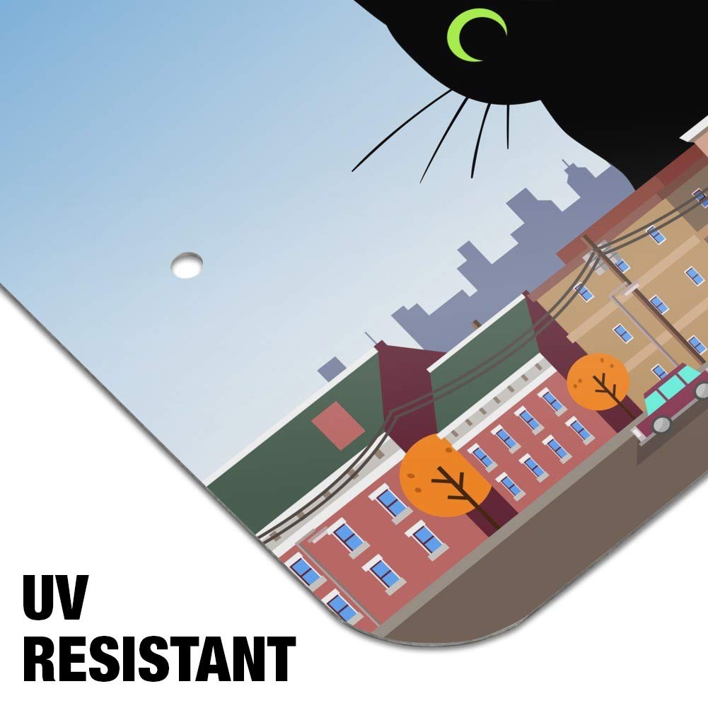 Giant Black Cat Playing with Cars Wall Art - Unique Home & Office Decor for Cat Lovers - Perfect for Living Room, Bedroom or Workspace