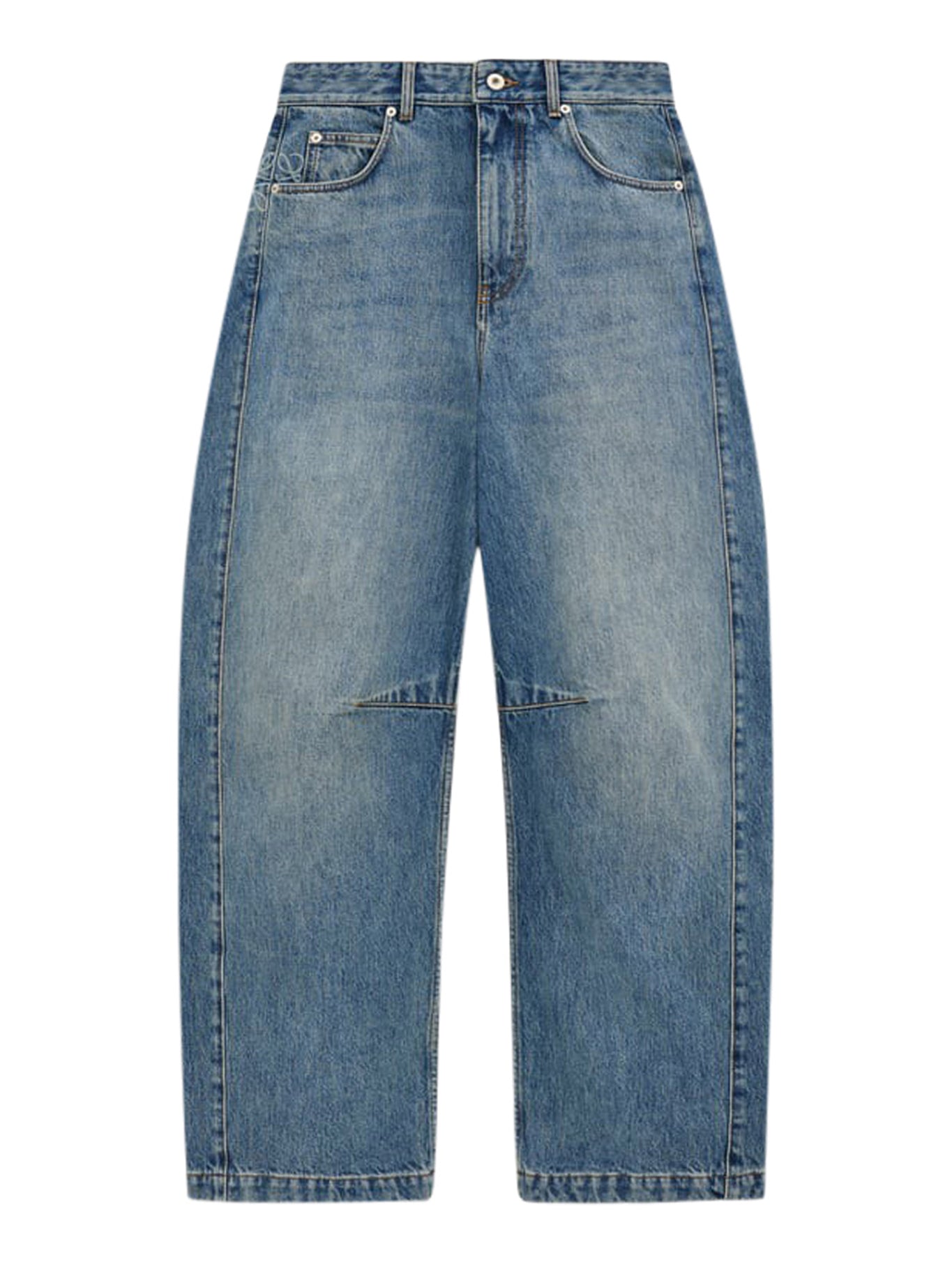 Premium Barrel Anagram Jeans - Washed Denim for Men & Women | Comfortable & Stylish for Casual Wear, Outings & Everyday Fashion