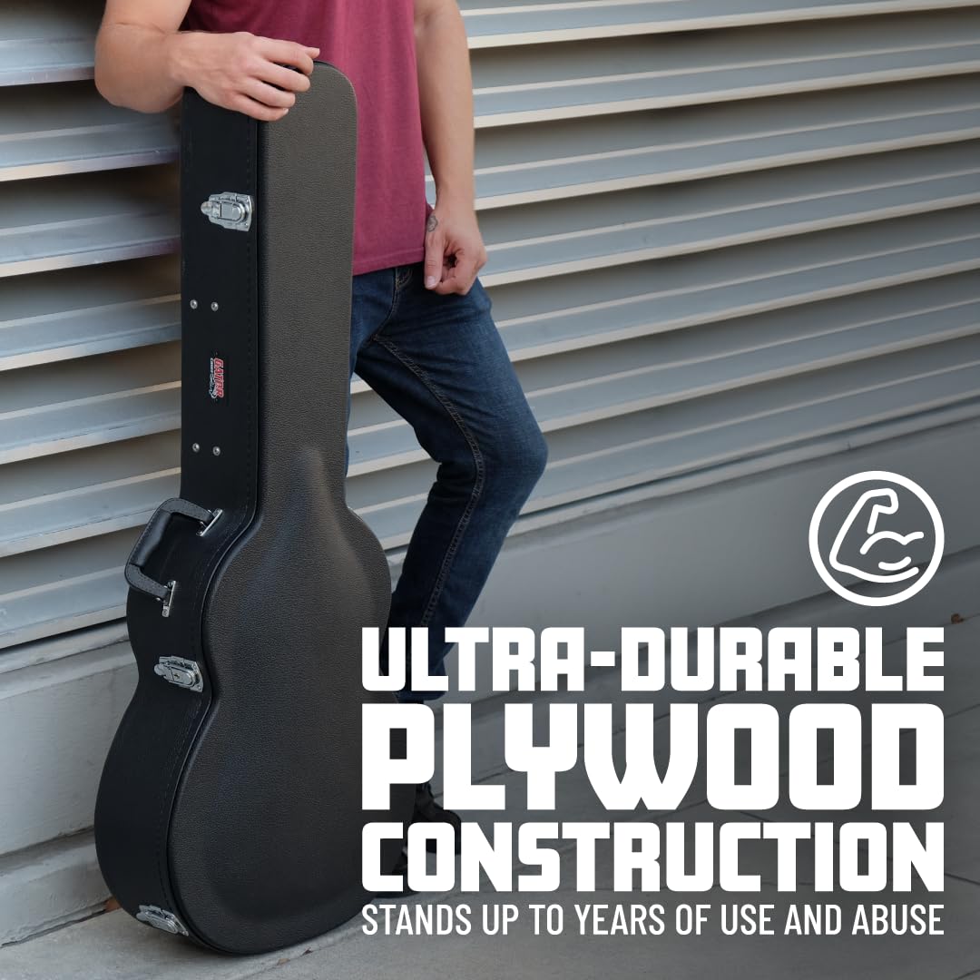 Gator Cases GWE-JAG Hard-Shell Wood Guitar Case for Fender Jaguar & Jazzmaster - Durable Protection for Electric Guitars | Perfect for Gigging, Travel & Studio Use