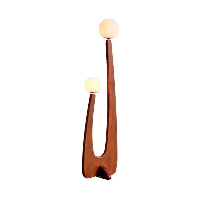 Modern Spherical Lampshade Wooden Floor Lamp - Minimalist Nordic Style Living Room Lighting for Bedroom, Office & Reading Corner