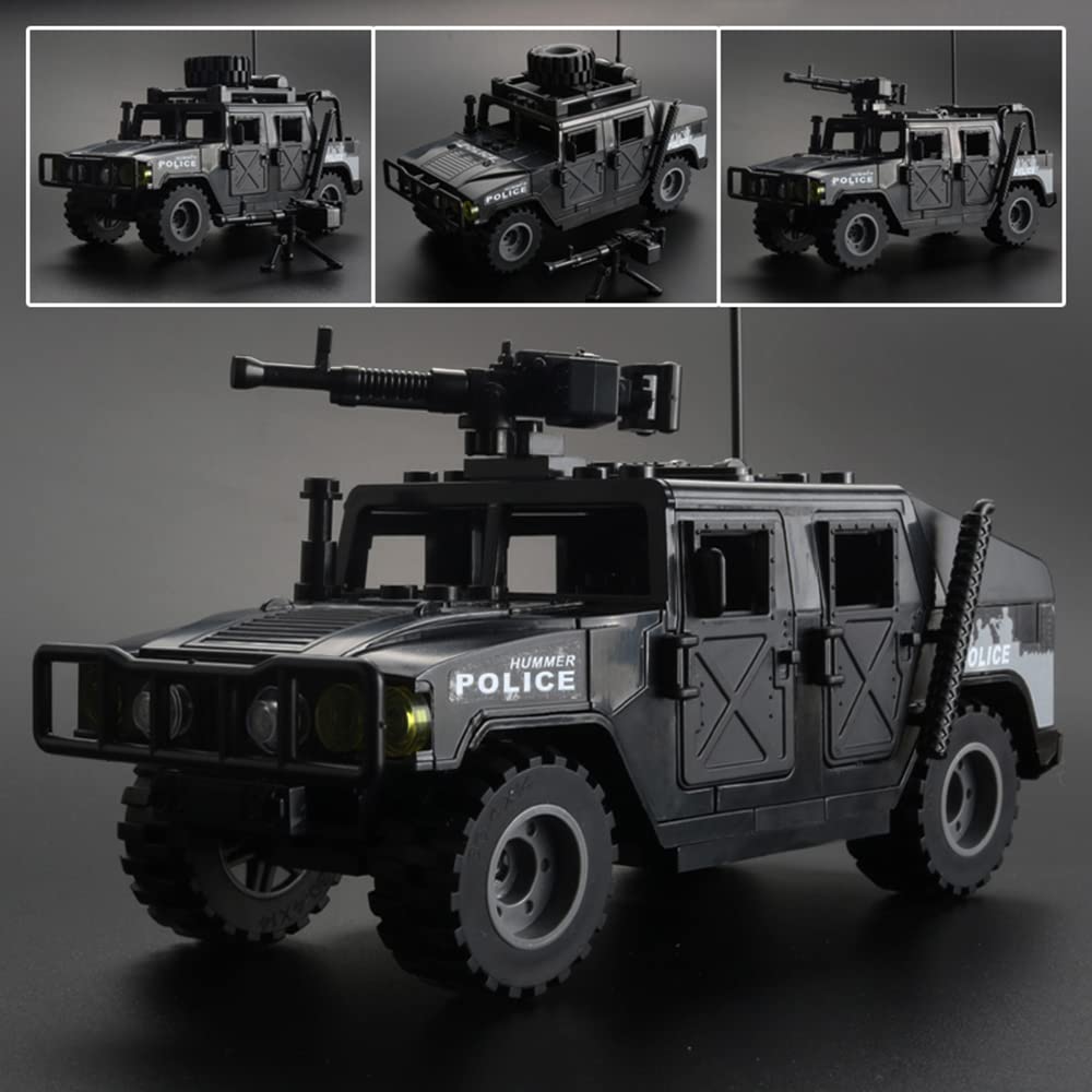 6 Mini Soldiers Military Vehicle Building Blocks Set - 4 in 1 Army Truck Construction Kit, Army Model Car Toys for Kids & Boys | STEM Learning, Birthday Gift, War Game Scenes