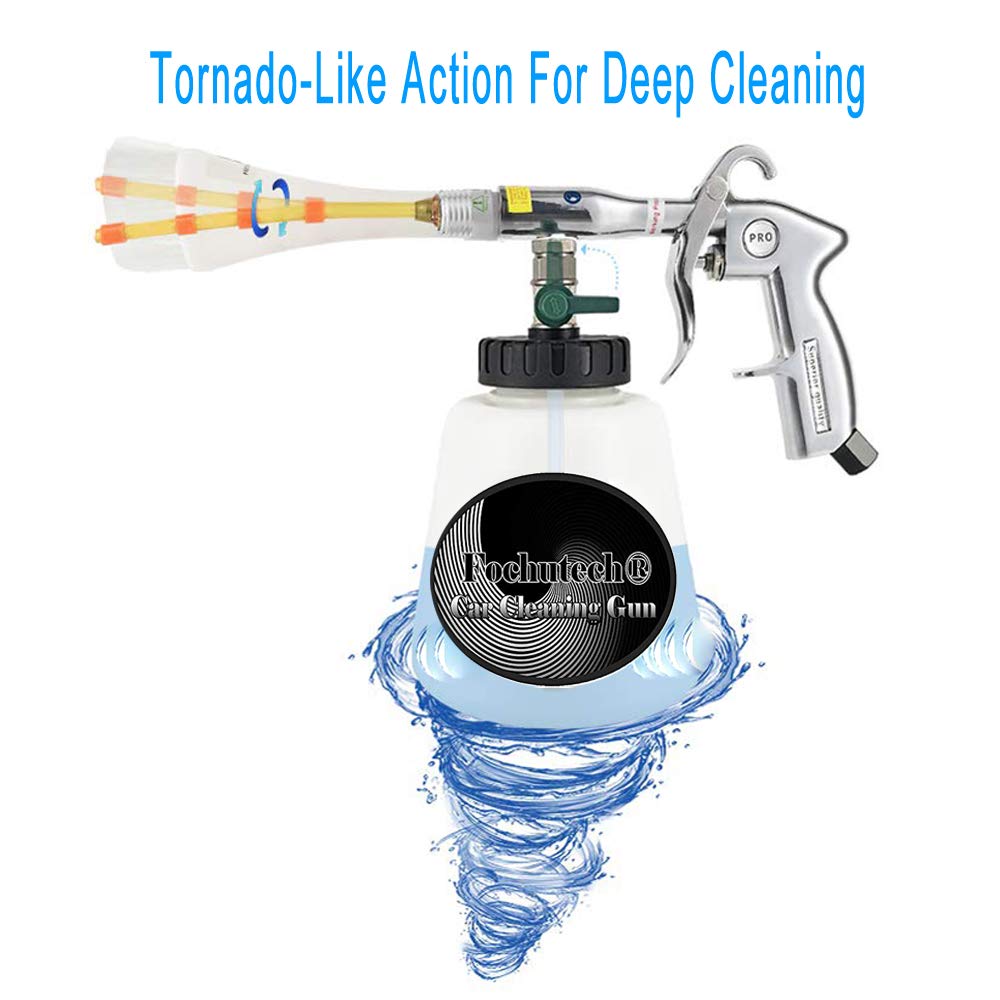 Premium Car Detailing Kit - Interior & Exterior Cleaning Supplies with High Pressure Car Wash Gun | Fast Drying for All Surfaces & Hard-to-Reach Areas | Perfect for Car Detailing, Home Washing & RV Cleaning
