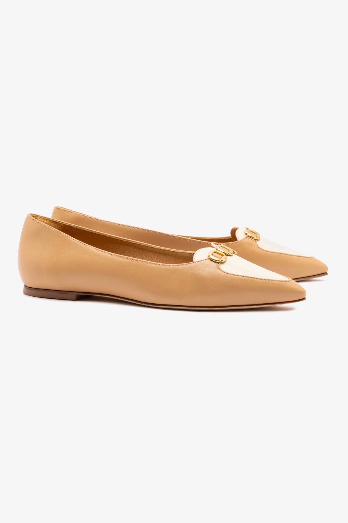 Audrey Tan Leather Flat Shoes - Comfortable & Stylish Women's Loafers for Work, Office & Casual Wear